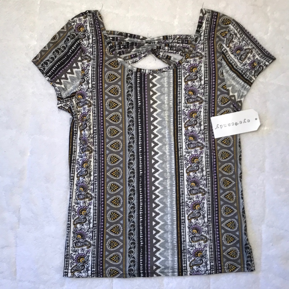 Paisley Shirt with Strappy Back Design